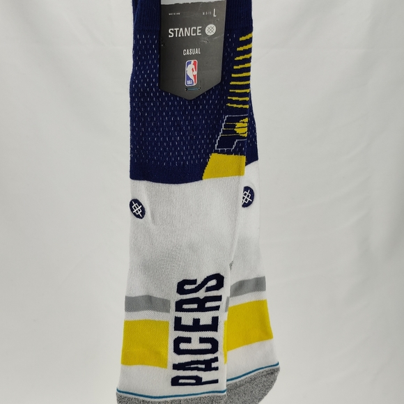 NWT Stance x NBA Indiana Pacers PACERS SHORTCUT 2 Crew Socks Size L 9-13 - Picture 4 of 10